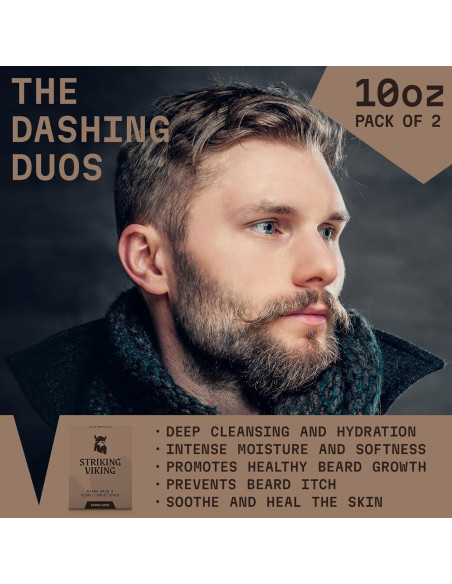 Juego de Cuidado de Barba Striking Viking - Sándalo 300 ml