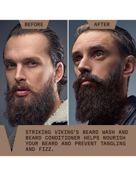 Juego de Cuidado de Barba Striking Viking - Sándalo 300 ml