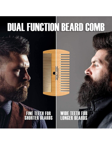 Kit de Cuidado de Barba GROW ALPHA BEARD - Cepillo, Peine y Aceite