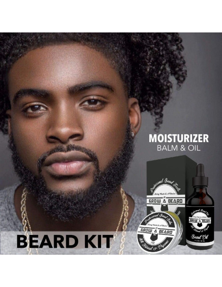 Kit de Cuidado de Barba GROW ALPHA BEARD - Cepillo, Peine y Aceite