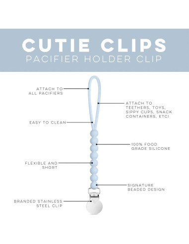 Ryan & Rose Cutie Clip 2 Pack - Sujetador de Chupete Silicona