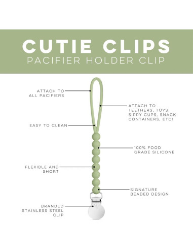 Ryan & Rose Cutie Clip 2 Pack - Sujetador de Chupete Silicona