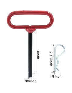 Pasador de Remolque y Clip R Moicstiy 10.16 cm Acero Rojo 2