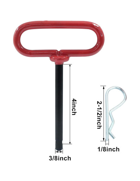 Pasador de Remolque y Clip R Moicstiy 10.16 cm Acero Rojo