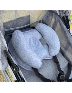 Almohada de Viaje Yufiova 2 en 1 para Bebé Ajustable Gris 2