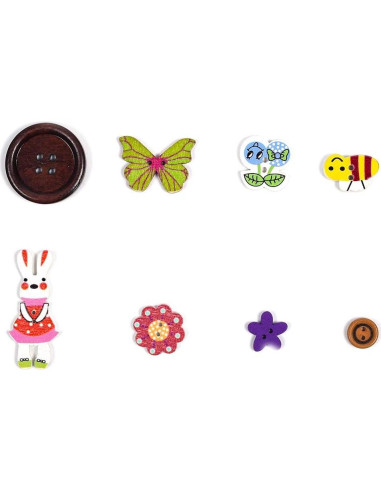 Botones de Madera Coloridos iKammo 100pcs 15-25mm Manualidades