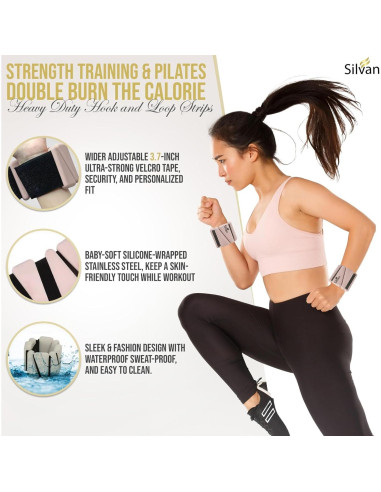 Conjunto de 2 Pesas para Muñeca y Tobillo 0.45 kg Silvan