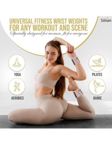 Conjunto de 2 Pesas para Muñeca y Tobillo 0.45 kg Silvan