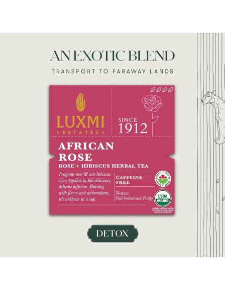 Té de Hibisco Rosa Orgánico Luxmi Estates - 50 Bolsitas Té de Hibisco Rosa Orgánico Luxmi Estates - 50 Bolsitas