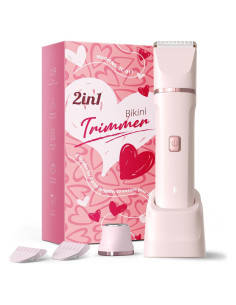 Recortadora de Bikini Risina Rosa 2-en-1 Inalámbrica IPX7