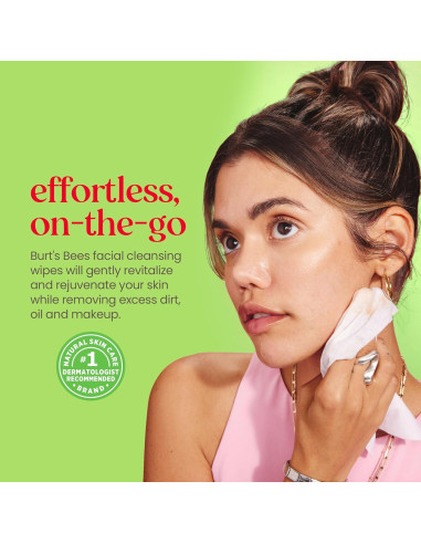 Toallitas Faciales Burt's Bees Aloe Vera Piel Sensible 30 Pzas