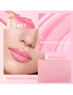 Barra de Labios Gel BINGBRUSH Flor Rosa Hidratante Cambio Color 2