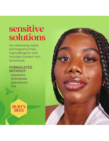 Toallitas Faciales Burt's Bees Aloe Vera Piel Sensible 30 Pzas