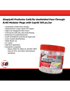 Conectores RJ45 Modulares Pasantes Simply45 Pro Series - 100 Piezas 2