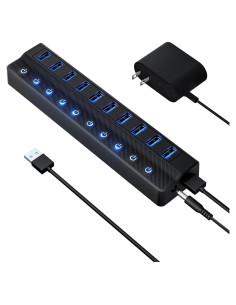 Hub USB 3.0 ONFINIO de 10 Puertos con Interruptores LED