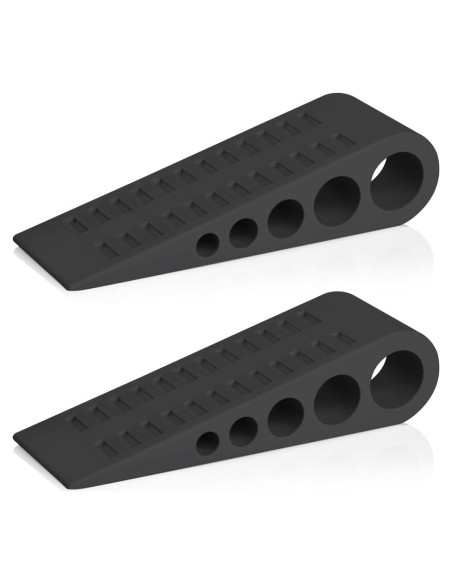 HOMOTEK 2 Cuñas de Goma para Puertas - Detenedores Negros