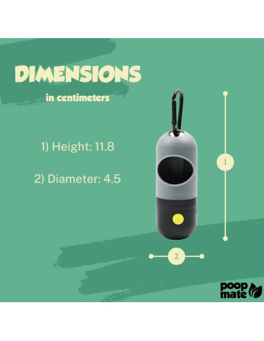 Dispensador de Bolsas de Excremento de Perro Poop Mate con Linterna LED - Azul