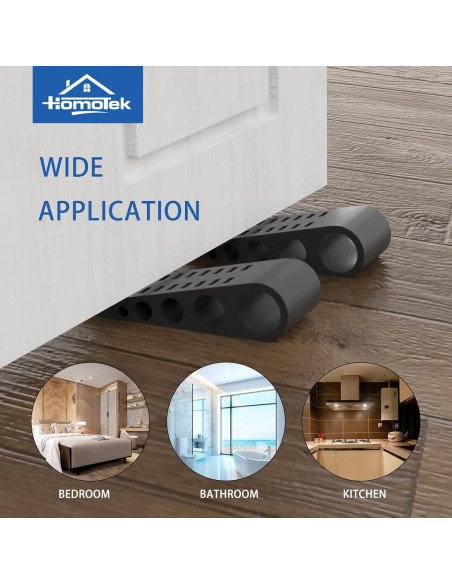 HOMOTEK 2 Cuñas de Goma para Puertas - Detenedores Negros