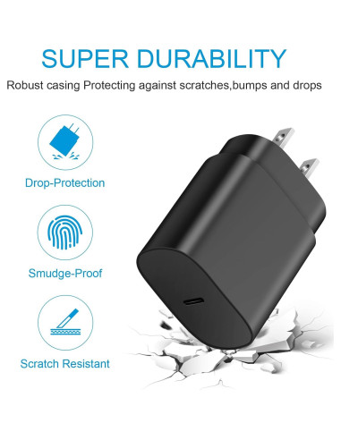 Cargador Rápido Tipo C Novobit 25W para iPhone y Samsung