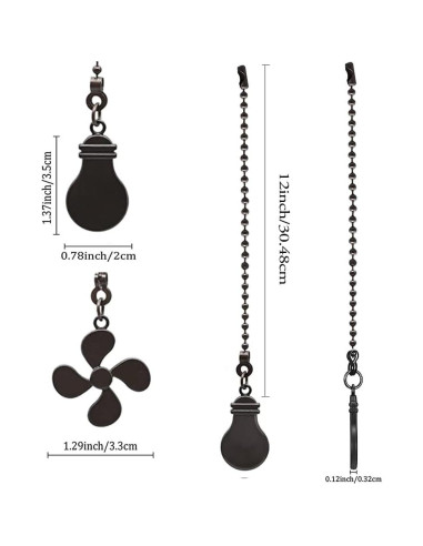 Juego de Extensores de Cadena para Ventilador de Techo Akahttbn 30.48 cm