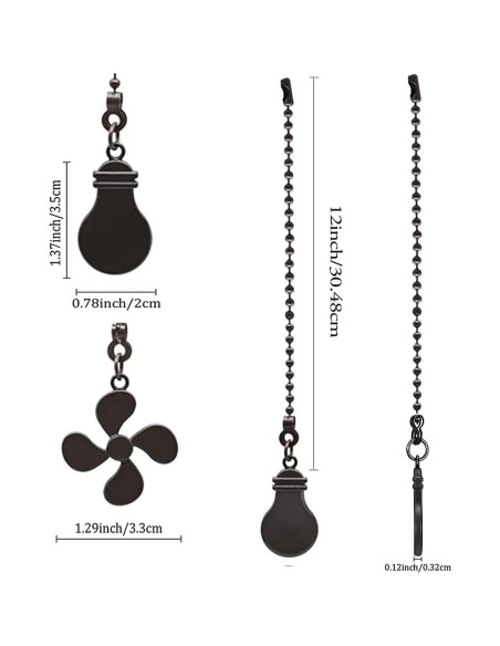 Juego de Extensores de Cadena para Ventilador de Techo Akahttbn 30.48 cm