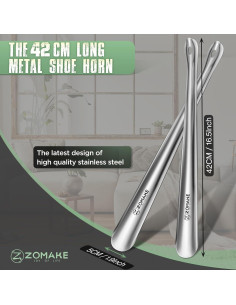 Cuerno de Zapato de Mango Largo ZOMAKE Acero Inoxidable 42 cm 2