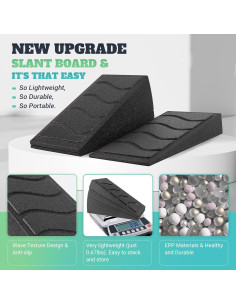 Tablero Inclinado para Estiramiento de Pantorrillas Nooncrazy, 5 Ángulos Ajustables, 217.72 kg 2