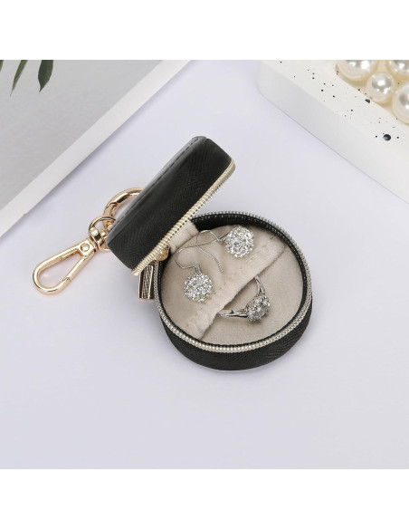 Caja de soporte para anillos KUKUVR con llavero - Negro