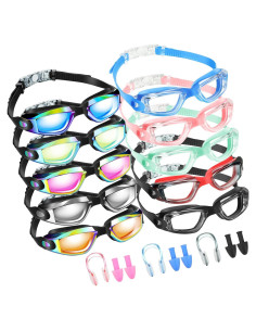 Konohan 10 Gafas de Natación Antivaho Silicona para Adultos y Niños