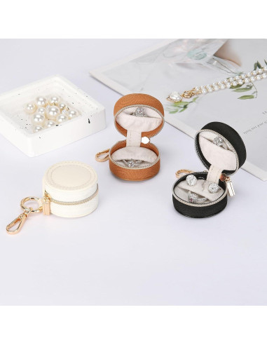 Caja de soporte para anillos KUKUVR con llavero - Negro