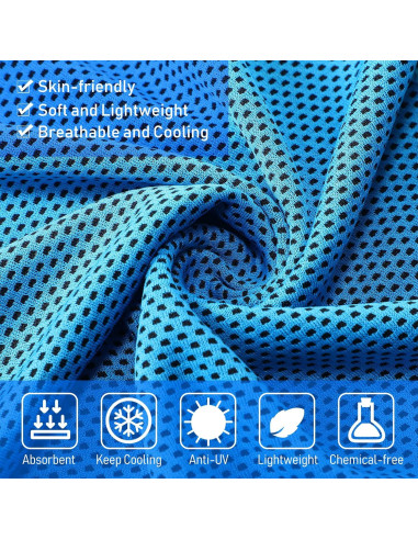 BBTO Paquete de 100 Toallas Enfriadoras de Microfibra 81x30cm