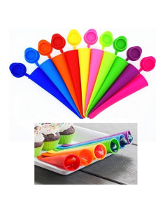 Moldes de Paletas de Silicona ECOBERI, Set de 10, Libre de BPA