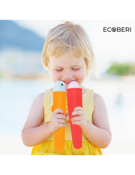 Moldes de Paletas de Silicona ECOBERI, Set de 10, Libre de BPA