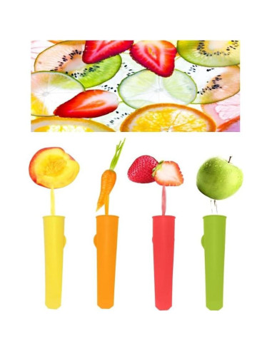 Moldes de Paletas de Silicona ECOBERI, Set de 10, Libre de BPA