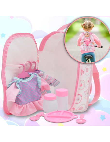 Muñeca de Cuerpo Blando Gift Boutique con Mochila Rosa