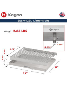 Bandeja de Goteo Kegco SESM-129D Acero Inoxidable 30.48x22.86 cm 2