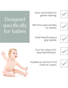 Cepillos de Dientes de Bambú para Bebés Wild & Stone - 4 Unidades 2