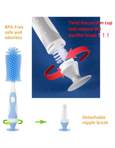 Cepillo de Limpieza para Biberones Chemimoso Set de 2 Azul