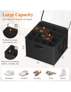 Organizador de Zapatos Lifewit Negro Plegable 43x43x32cm 2