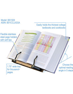 Soporte de Libro Ajustable BS1500 A+ Madera 30x21.6 cm 2