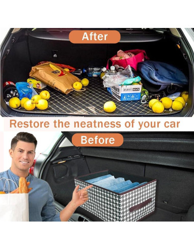 Organizador de Maletero de Coche Plegable OULIGET Houndstooth