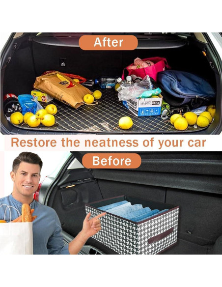 Organizador de Maletero de Coche Plegable OULIGET Houndstooth
