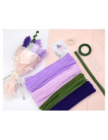 Juego de limpiapipas de flores de lavanda Comfysail 400 piezas