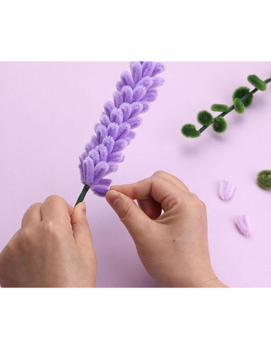 Juego de limpiapipas de flores de lavanda Comfysail 400 piezas