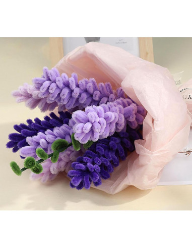 Juego de limpiapipas de flores de lavanda Comfysail 400 piezas
