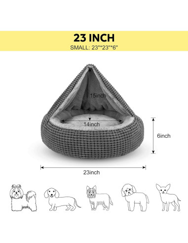 Cama Redonda para Perro Pequeño SIWA MARY 58.42cm Antiestrés