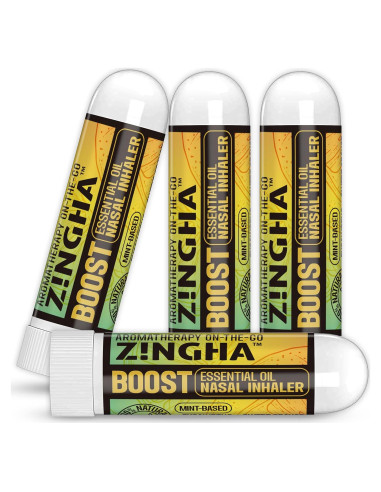Bastón Nasal de Aromaterapia Z!NGHA 4pk Aumentar Enfoque