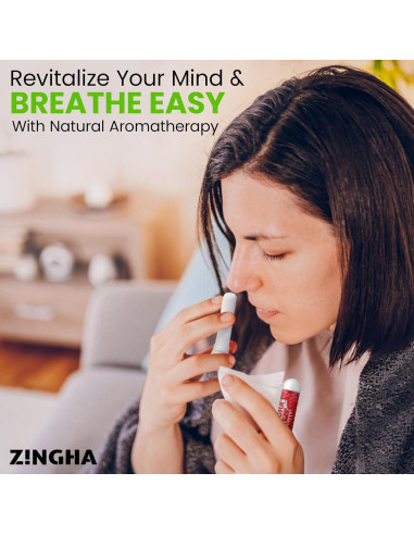Bastón Nasal de Aromaterapia Z!NGHA 4pk Aumentar Enfoque