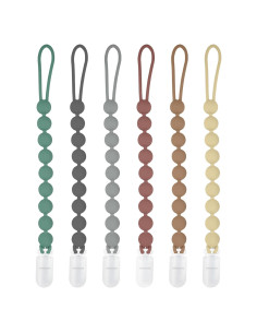 Clip de Chupete de Silicona 100% BPA Free - Paquete de 6