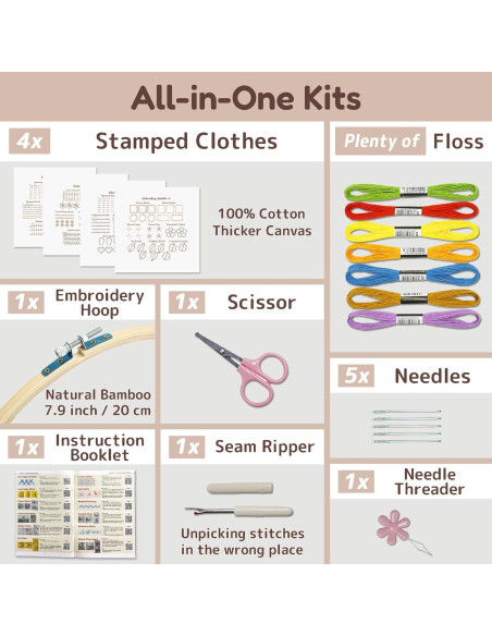 Kit de Bordado Bradove em3 para Principiantes con Tutoriales